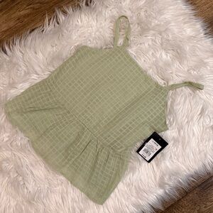 Art Class Girls Green Peplum Cami Top Size Large 10/12 NEW